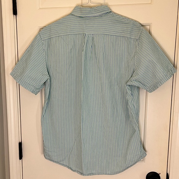 Lands End short sleeve button down seersucker shirt size Large 16-16.5 - Picture 2 of 6
